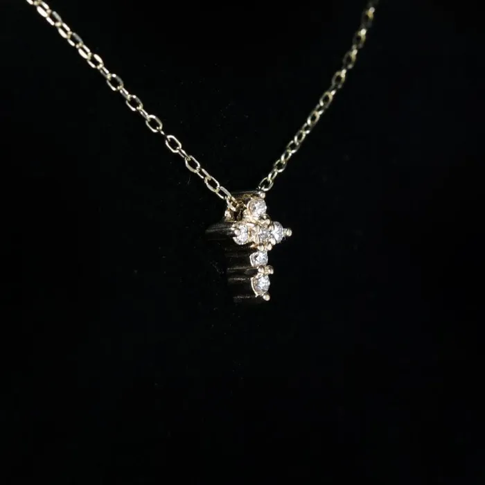 Apex Diamonds Necklaces 14k Yellow Gold 011 CTW Diamond Cross Necklace