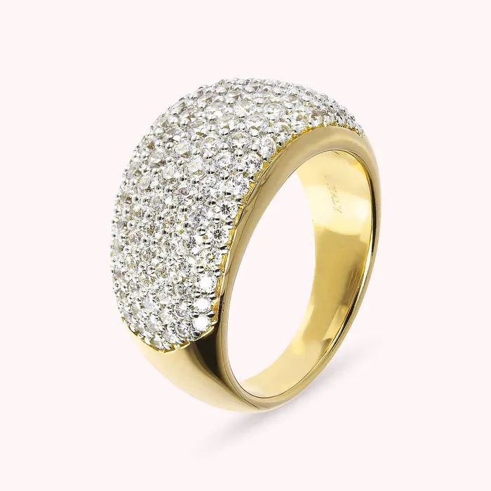 Bronzallure Earrings Anello a Fascia Golden con Pav in Cubic Zirconia