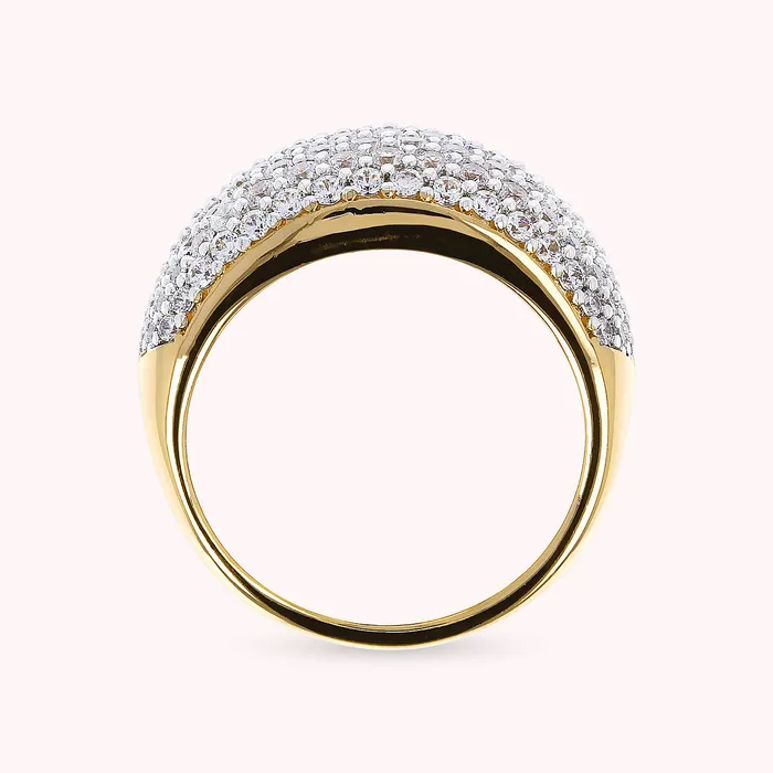 Bronzallure Earrings Anello a Fascia Golden con Pav in Cubic Zirconia