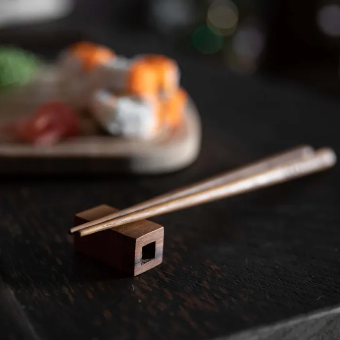 DharmaCrafts Earrings Wooden Chopsticks and Rest Set