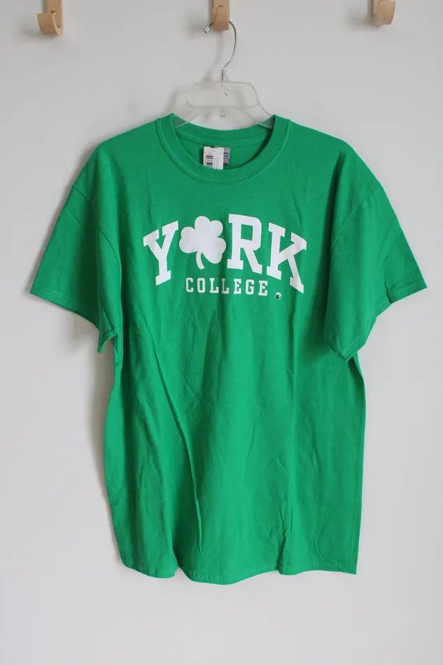 Earrings Gildan NEW York College Green Short Sleeved Shirt L