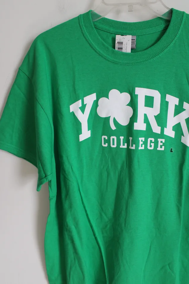 Earrings Gildan NEW York College Green Short Sleeved Shirt L