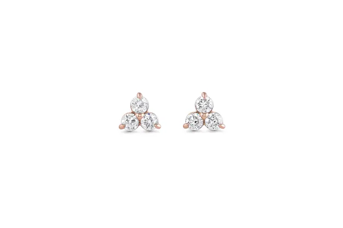 Earrings Honey Jewelry Co Petite 3Stone Diamond Earrings