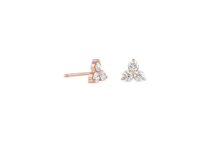 Earrings Honey Jewelry Co Petite 3Stone Diamond Earrings