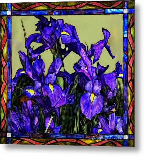 Earrings Tiffany Style Blue Iris Metal Print 261 Luma