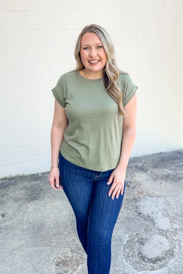 Earrings Zenana Just My Type Basic Top Olive