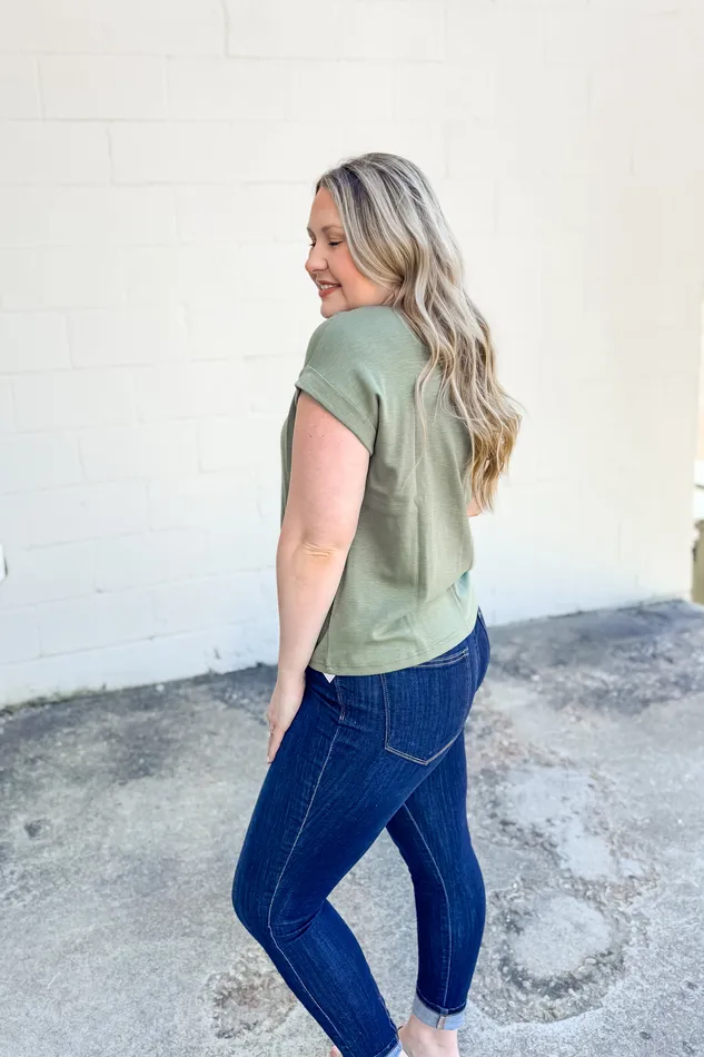 Earrings Zenana Just My Type Basic Top Olive