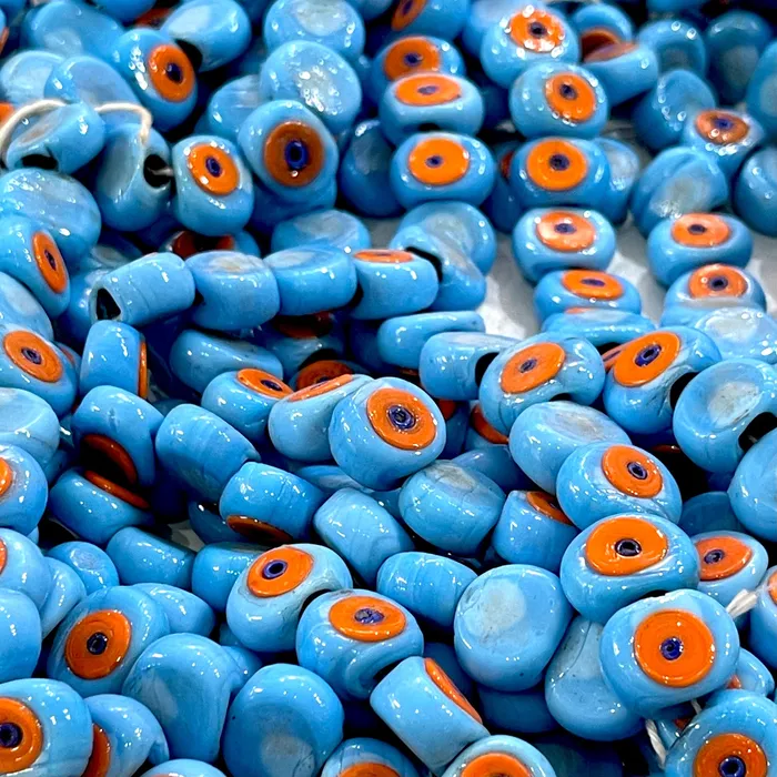 Necklaces Peppy Beads Traditional Turkish Artisan Handmade Glass Evil Eye Beads Large Hole Evil Eye Glass Beads 50 Beads per pack Necklaces Peppy Beads Traditional Turkish Artisan Handmade Glass Evil Eye Beads Large Hole Evil Eye Glass Beads 50 Beads per pack