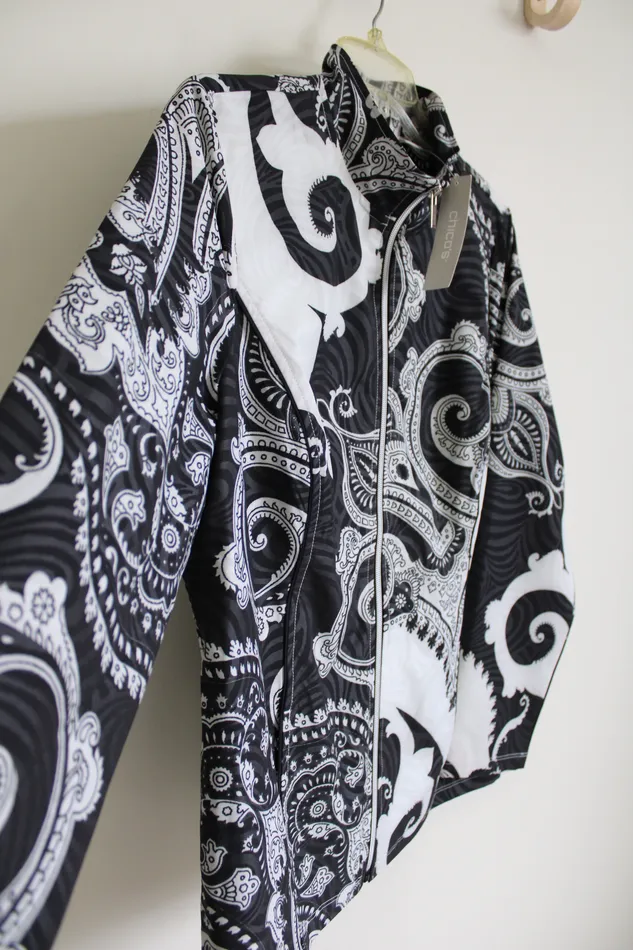 NEW Chicos Zenergy Black Paisley Light Jacket 1 M8 Chicos Necklaces