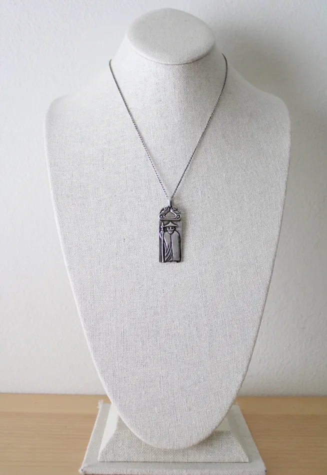Odin God Of War Death Solid Sterling Silver Pendant Necklace Jubilee Thrift Necklaces