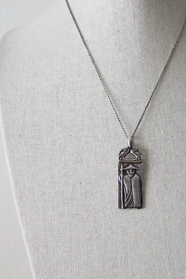 Odin God Of War Death Solid Sterling Silver Pendant Necklace Jubilee Thrift Necklaces