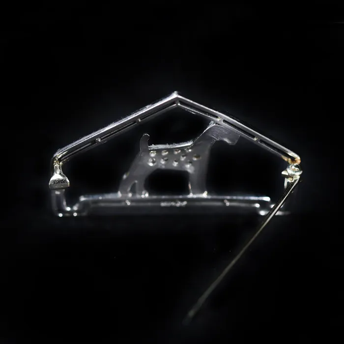 OTC Earrings Art Deco Platinum 015 CTW Diamond Dog Brooch