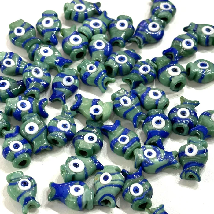 Peppy Beads Earrings Turkish Artisan Hand Made Glass Sea FoamNavy Fish Charms Assorted 3 pcs in a pack Peppy Beads Earrings Turkish Artisan Hand Made Glass Sea FoamNavy Fish Charms Assorted 3 pcs in a pack