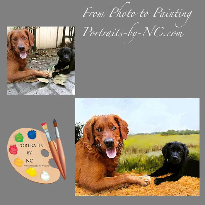 Portraits by NC Earrings Golden Retriever Dog Digital Portrait