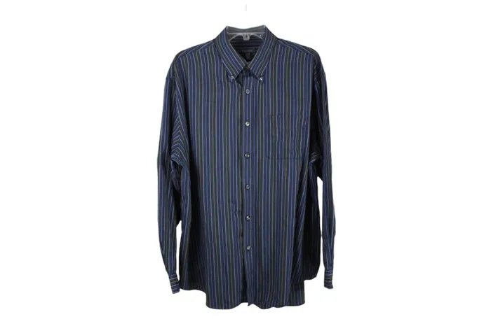 Rings Van Heusen Blue Striped Shirt XL 1717 12 Van Heusen