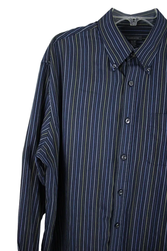 Rings Van Heusen Blue Striped Shirt XL 1717 12 Van Heusen