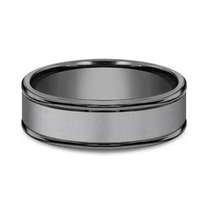 Benchmark Tantalum Sandblasted Center Band Rings