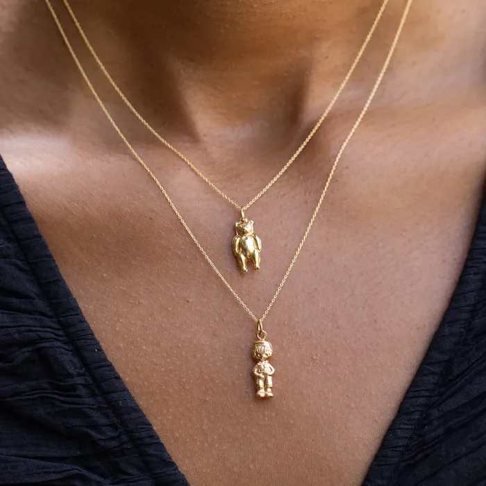 Charm Necklaces Portuguese 19K Gold Boy Charm Vintage
