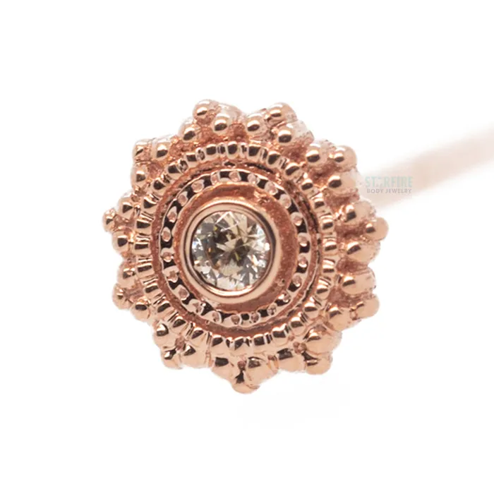 Earrings Body Vision BVLA Round Afghan Nostril Screw in Gold with Champagne CZ Earrings Body Vision BVLA Round Afghan Nostril Screw in Gold with Champagne CZ