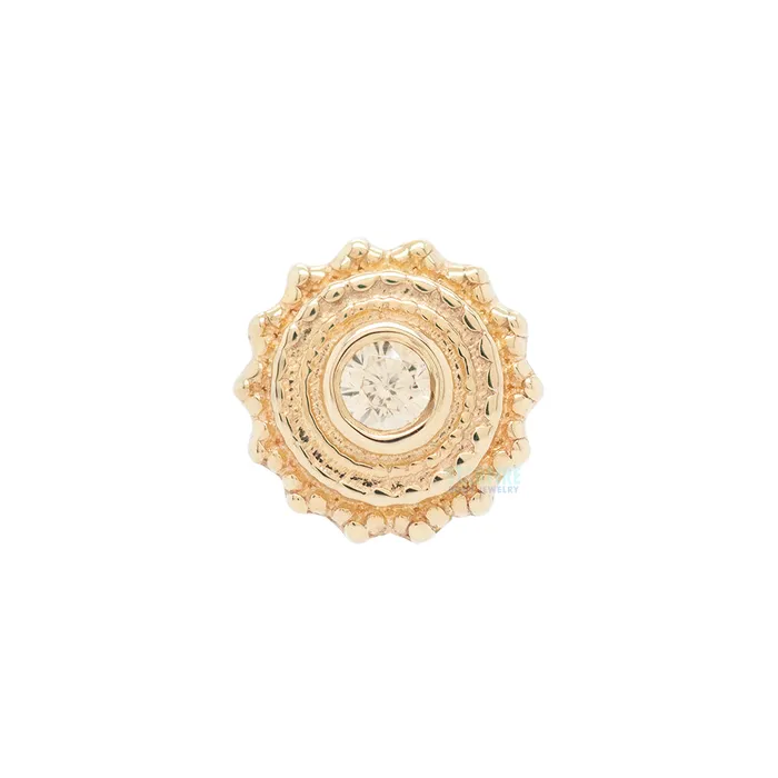 Earrings Body Vision BVLA Round Afghan Nostril Screw in Gold with Champagne CZ