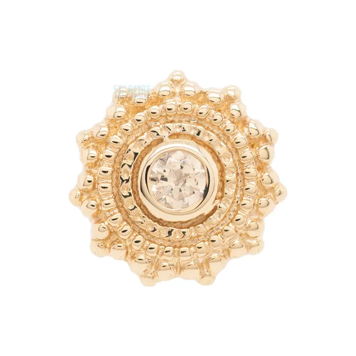 Earrings Body Vision BVLA Round Afghan Nostril Screw in Gold with Champagne CZ