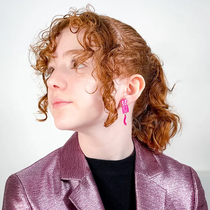 Earrings Pink Kitten CLAWK Officially licensed KitCat Klock earrings VincaUSA