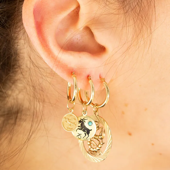 French Pour Vous Je Taime Et Je Me Porte Bien Wax Seal 14k Recycled Gold Charm Vintage Earrings