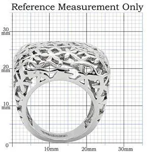 Green Rings CJ7826OS Wholesale Square Stainless Steel Floral Cutout Cocktail Ring