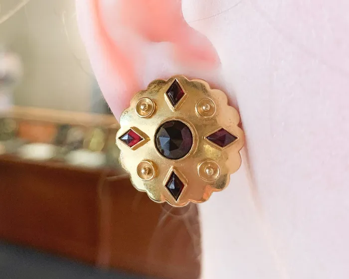 Midcentury Garnet Earrings Isadoras A Earrings Midcentury Garnet Earrings Isadoras A Earrings