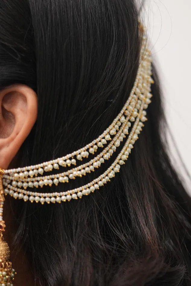 Necklaces Attrangi MotiPari 3 line Pearl Mattel Hair chain
