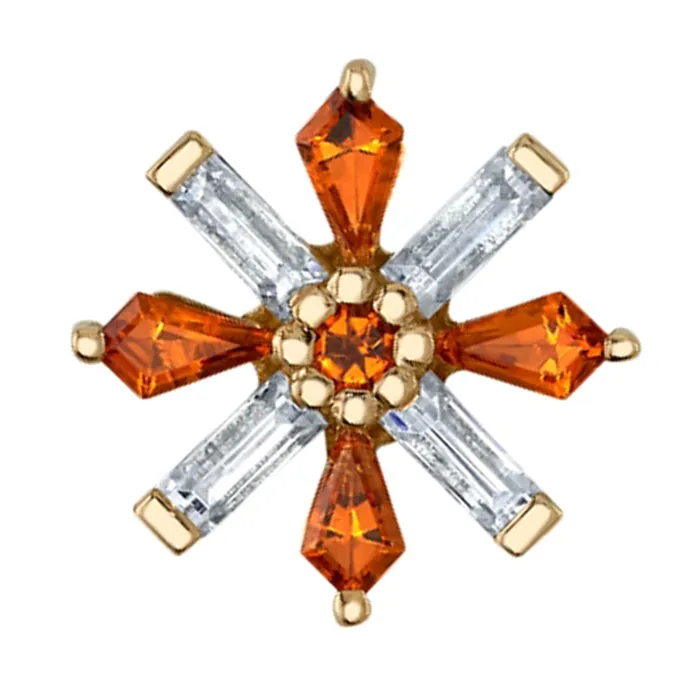 Necklaces Body Vision BVLA Akira Threaded End in Gold with White CZ Citrine