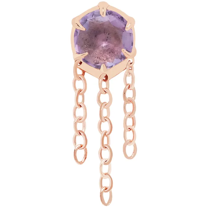Necklaces threadless Illuminate Large with Chains End in Gold with Genuine Gemstone Maya Jewelry