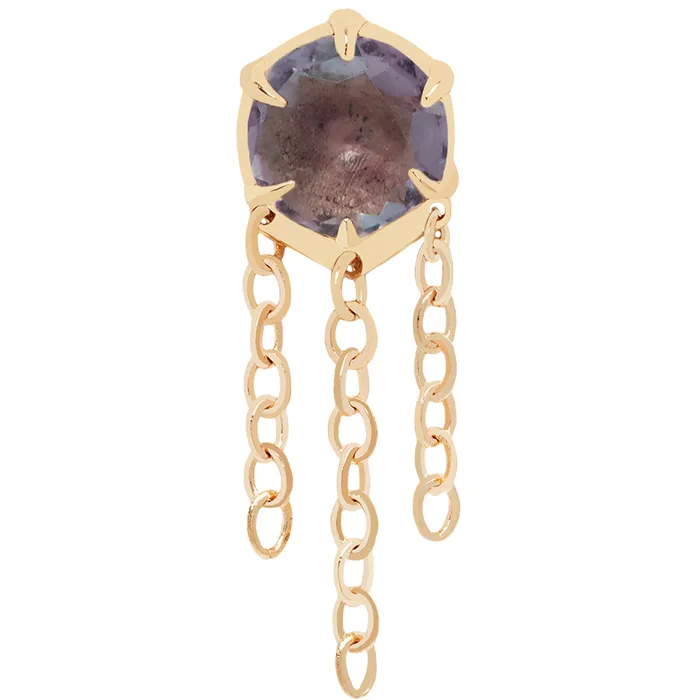 Necklaces threadless Illuminate Large with Chains End in Gold with Genuine Gemstone Maya Jewelry