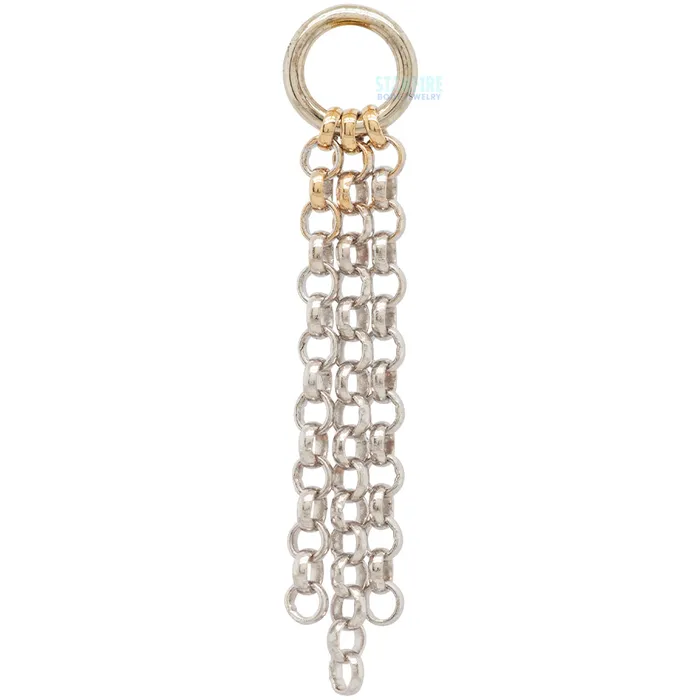 Rolo Triple Tassel Chain Charm in Gold Hialeah Fine Jewelry Earrings