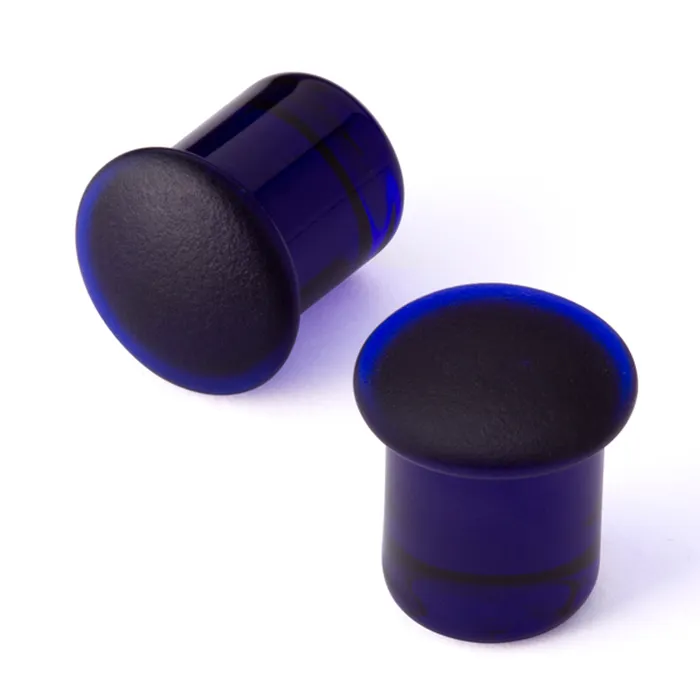 Simple Glass Plugs Matte Cobalt Gorilla Glass Rings