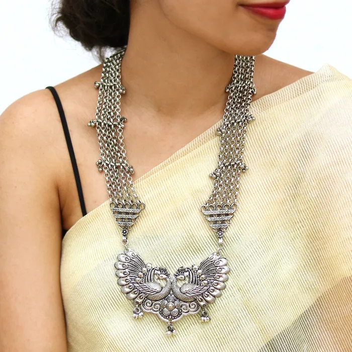 Teejh Anika Peacock Long Necklace Teejh Necklaces