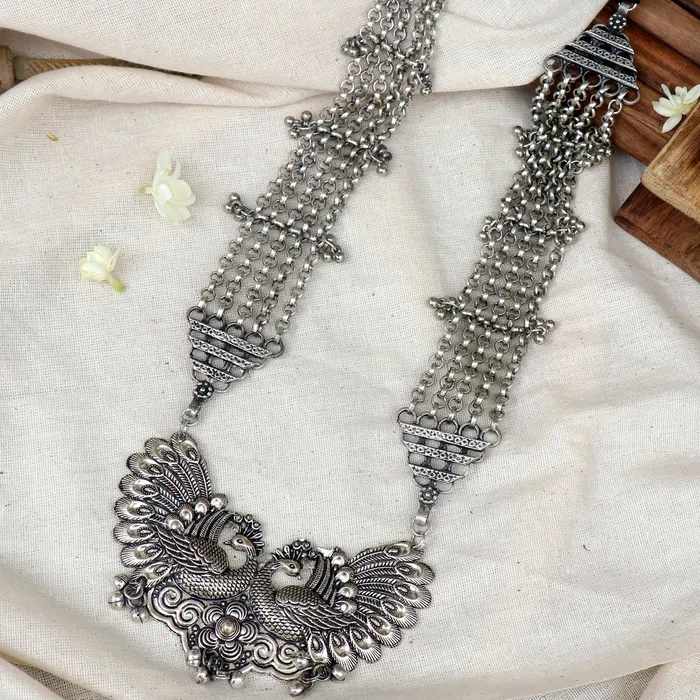 Teejh Anika Peacock Long Necklace Teejh Necklaces Teejh Anika Peacock Long Necklace Teejh Necklaces