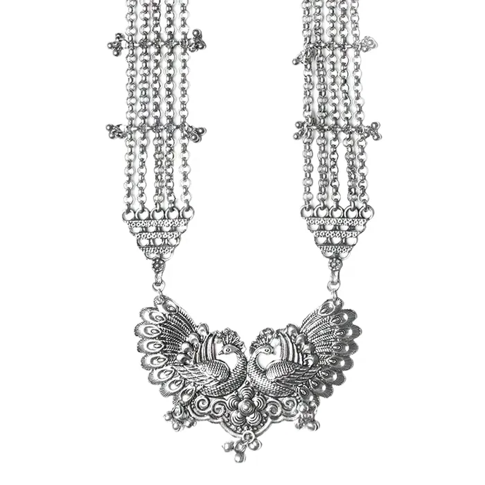 Teejh Anika Peacock Long Necklace Teejh Necklaces Teejh Anika Peacock Long Necklace Teejh Necklaces