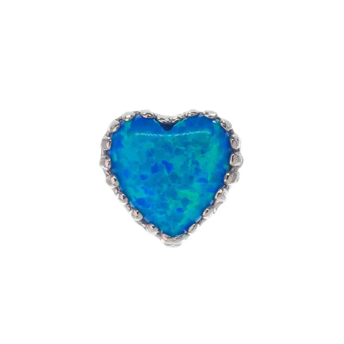 threadless Heart Opal End in Gold Anatometal Earrings