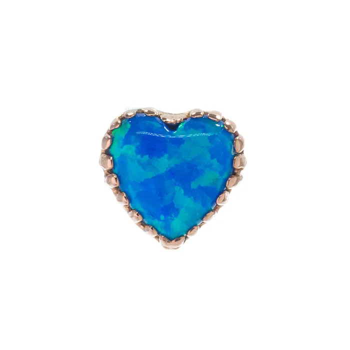 threadless Heart Opal End in Gold Anatometal Earrings