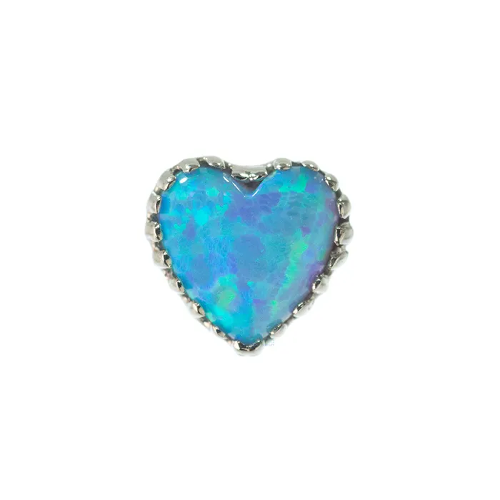 threadless Heart Opal End in Gold Anatometal Earrings