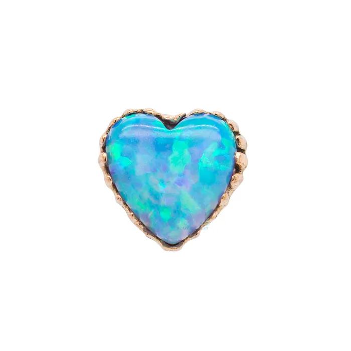 threadless Heart Opal End in Gold Anatometal Earrings