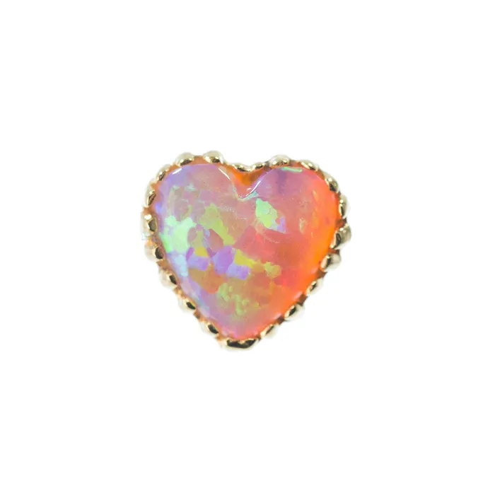 threadless Heart Opal End in Gold Anatometal Earrings