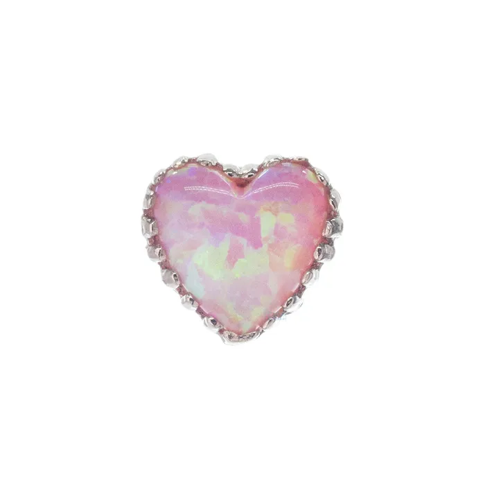 threadless Heart Opal End in Gold Anatometal Earrings