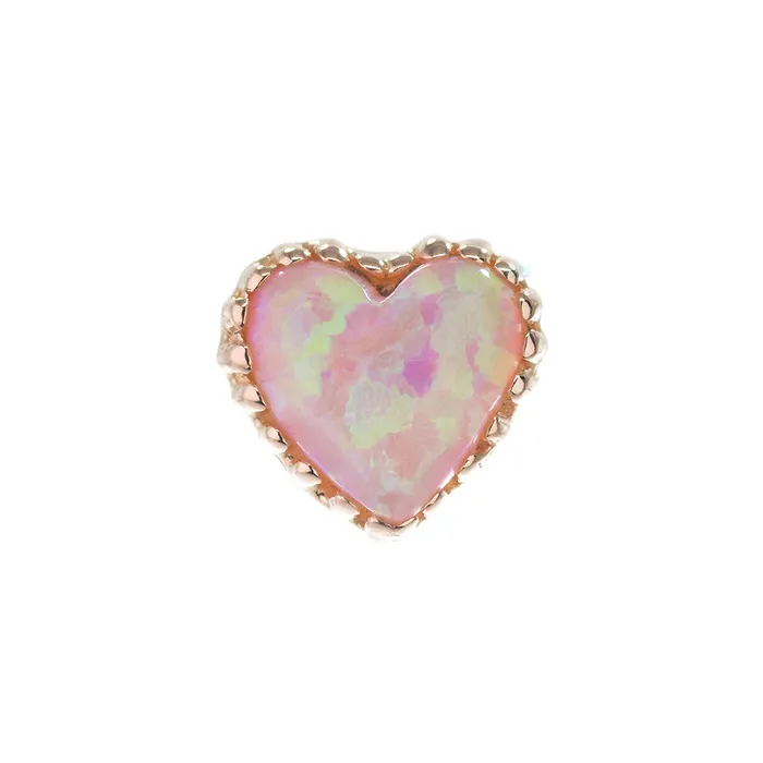 threadless Heart Opal End in Gold Anatometal Earrings