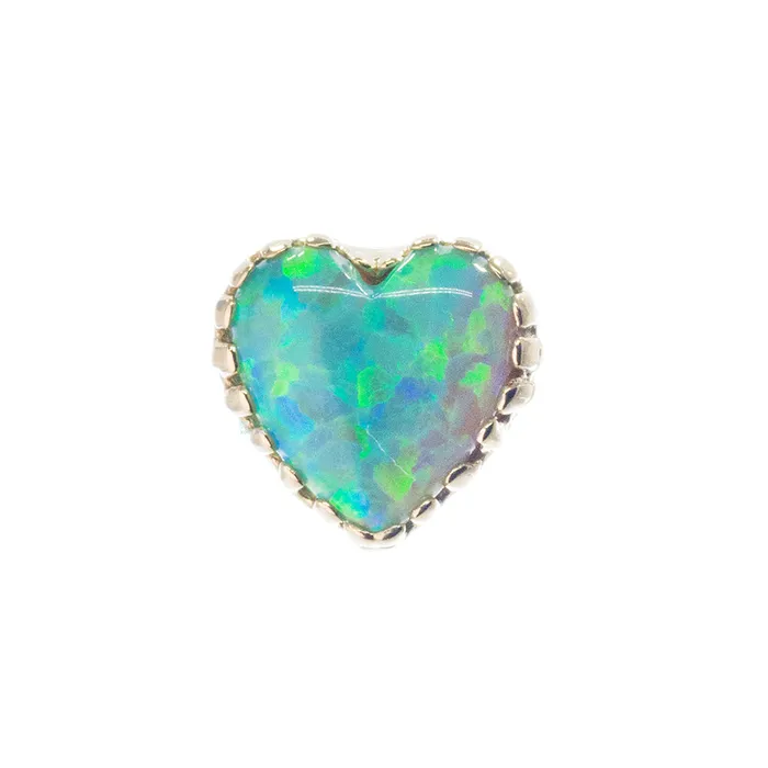threadless Heart Opal End in Gold Anatometal Earrings