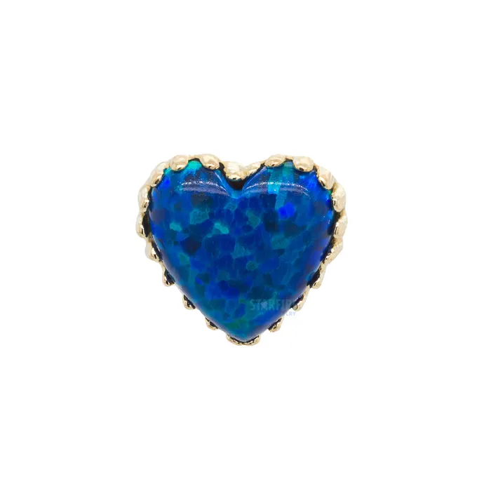 threadless Heart Opal End in Gold Anatometal Earrings