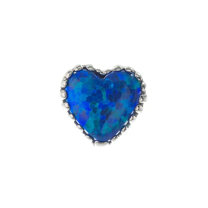 threadless Heart Opal End in Gold Anatometal Earrings
