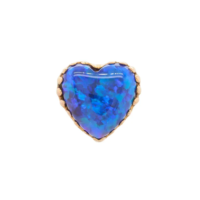 threadless Heart Opal End in Gold Anatometal Earrings