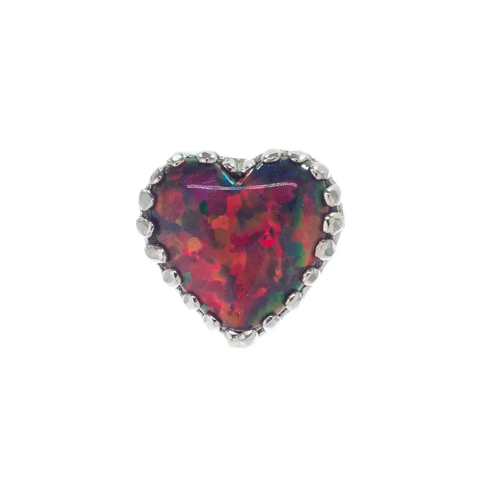 threadless Heart Opal End in Gold Anatometal Earrings